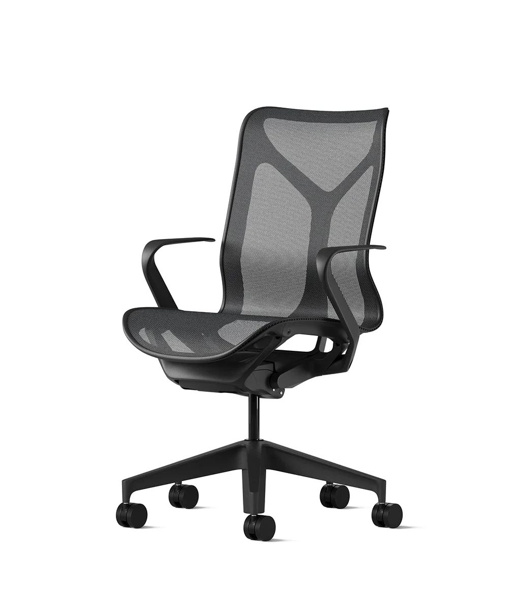 Silla de oficina con respaldo medio Cosm grafito/grafito*Fijo